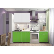 Кухня «Радуга» цвет Белый / Зеленый - 1.8 м