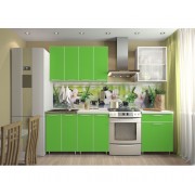 Кухня «Радуга» цвет Зелёная мамба - 1.8 м