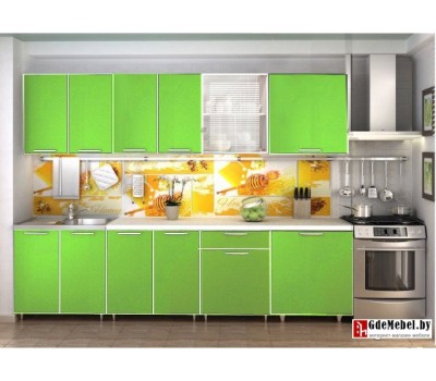 Кухня «Радуга» цвет Зелёная -  2.4 м