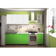 Кухня «Радуга» цвет Белый / Зеленый - 2 м
