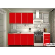 Кухня «Радуга» цвет Красный - 2 м