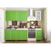 Кухня «Радуга» цвет Зелёная мамба - 2 м