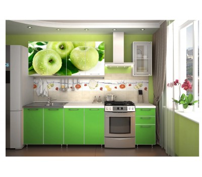 2 м кухня с фотопечатью «Яблоко»