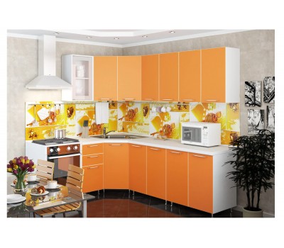 3.7 м угловая кухня цвет Оранж
