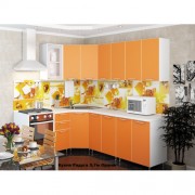 Угловая кухня «Радуга» цвет Оранж - 3.7 м.